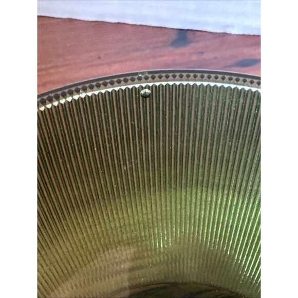 Vintage Green Depression Glass, Fine Ribbed Bowl 4 7/8” Diameter - Picture 6 of 8